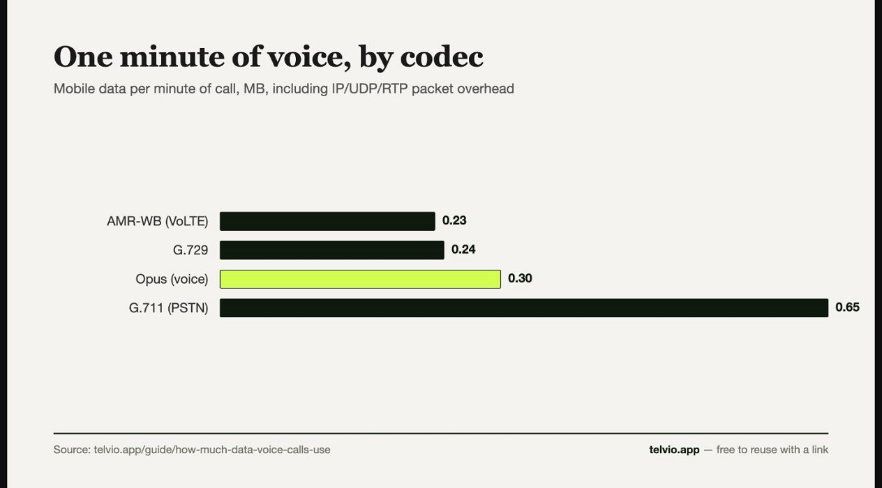 how much data a voice call uses